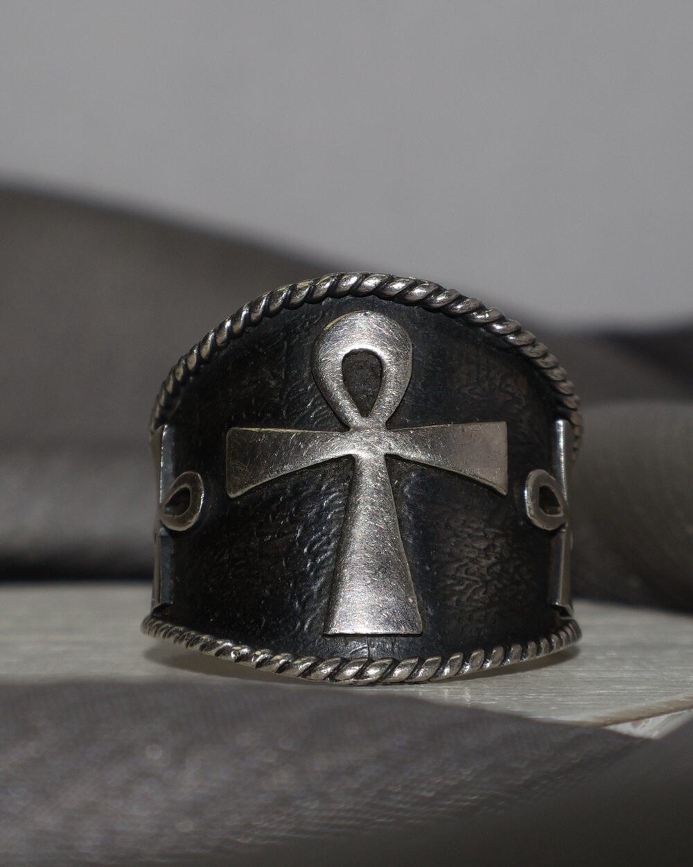 Triple Ankh Sterling Silver Ring 11.5G / Sz 11